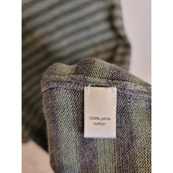 Peruvian Connection 100% Pima Cotton Striped Turtleneck Dress Size Small - Picture 3 of 6